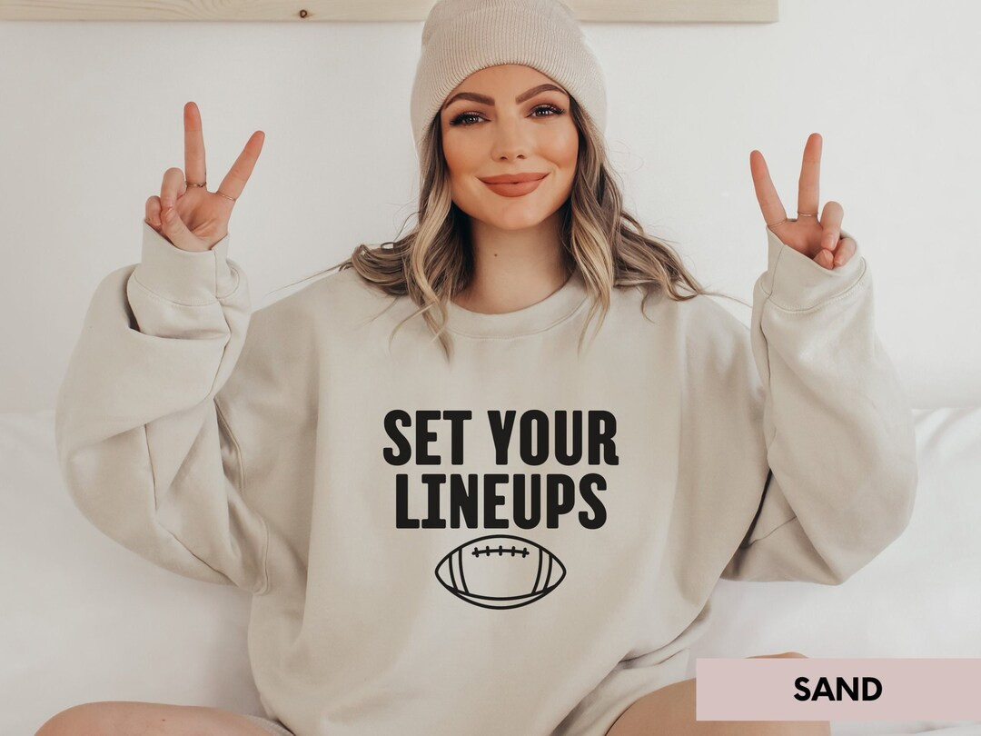 Fantasy Football Shirt, Set Your Lineups Tee, Funny Football Shirt, Football Wife Sweatshirt, Sun... | Etsy (US)