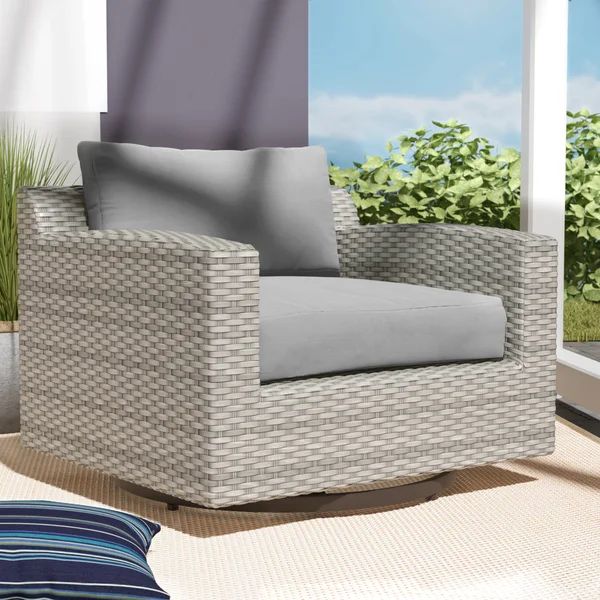 Merlyn Swivel Patio Chair with Cushions | Wayfair Professional