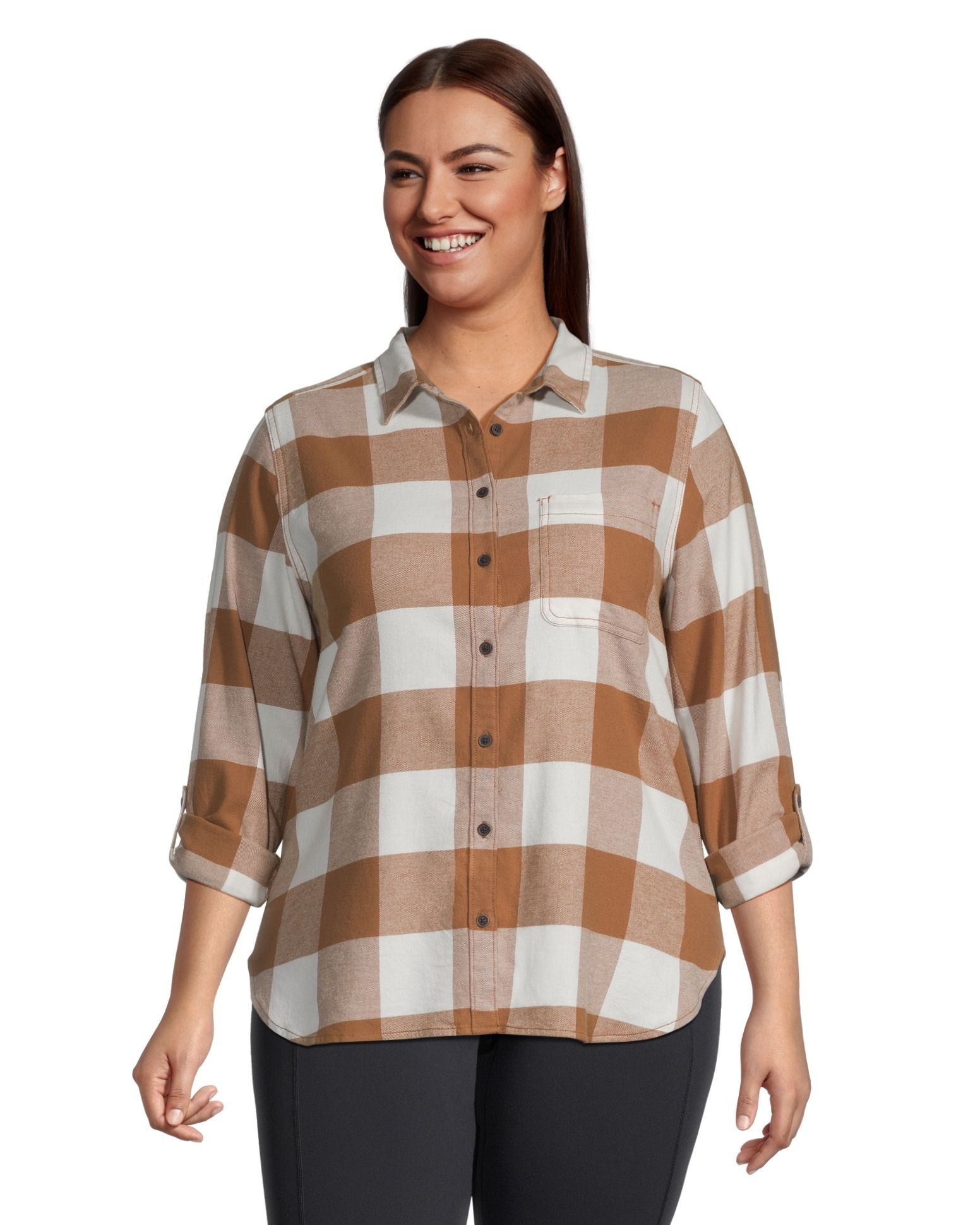 WindRiver Women's Semi-fit Long Sleeve Button Up Soft Brushed Stretch Flannel Shirt #3CHAWRFA3-52... | Mark's - Lequipeur