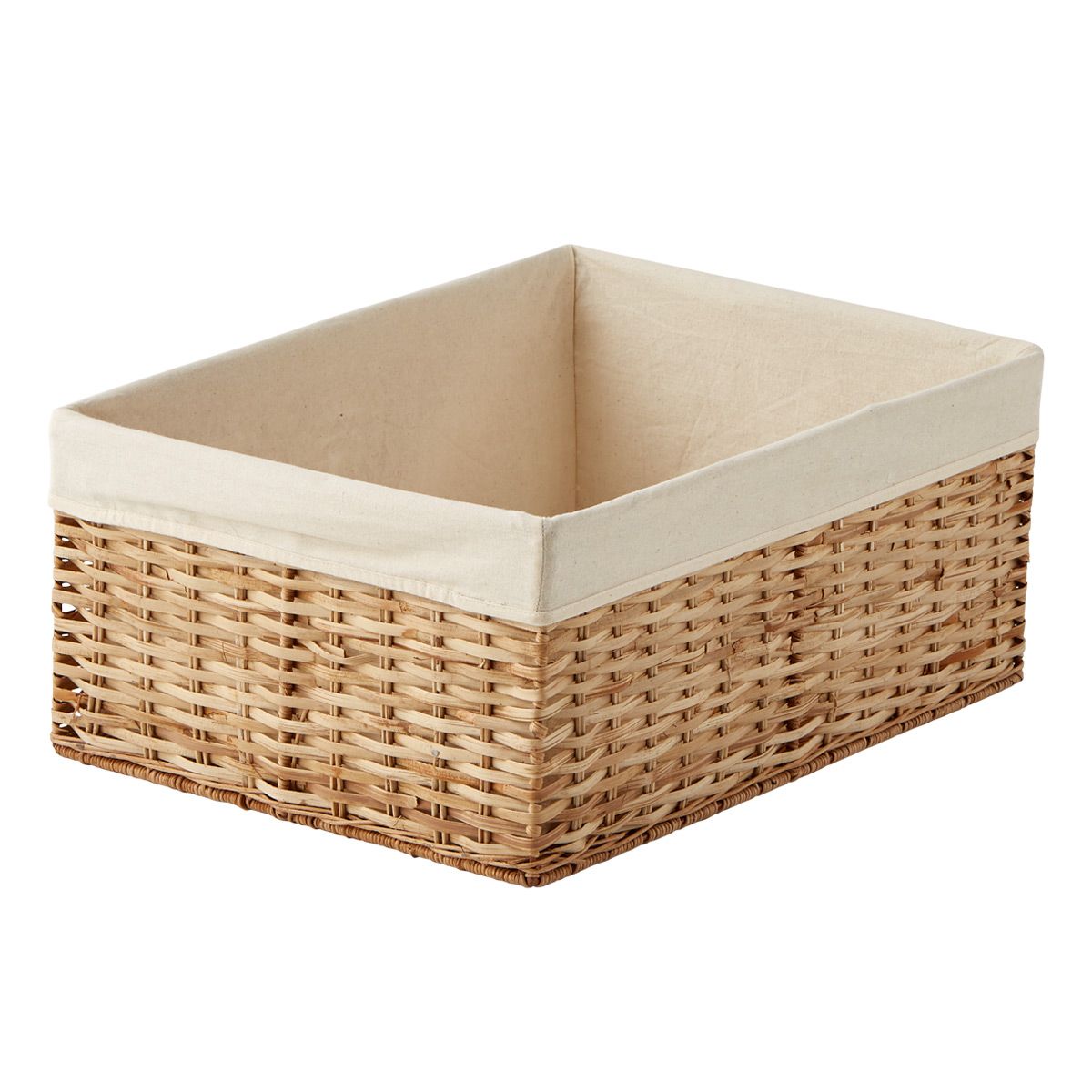 Large Montauk Rattan Rectangular Bin Natural | The Container Store