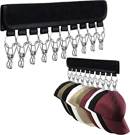 Yeefeoch Hat organizer for hanger - Baseball Cap Rack, Multifunctional coat rack closet storage e... | Amazon (US)