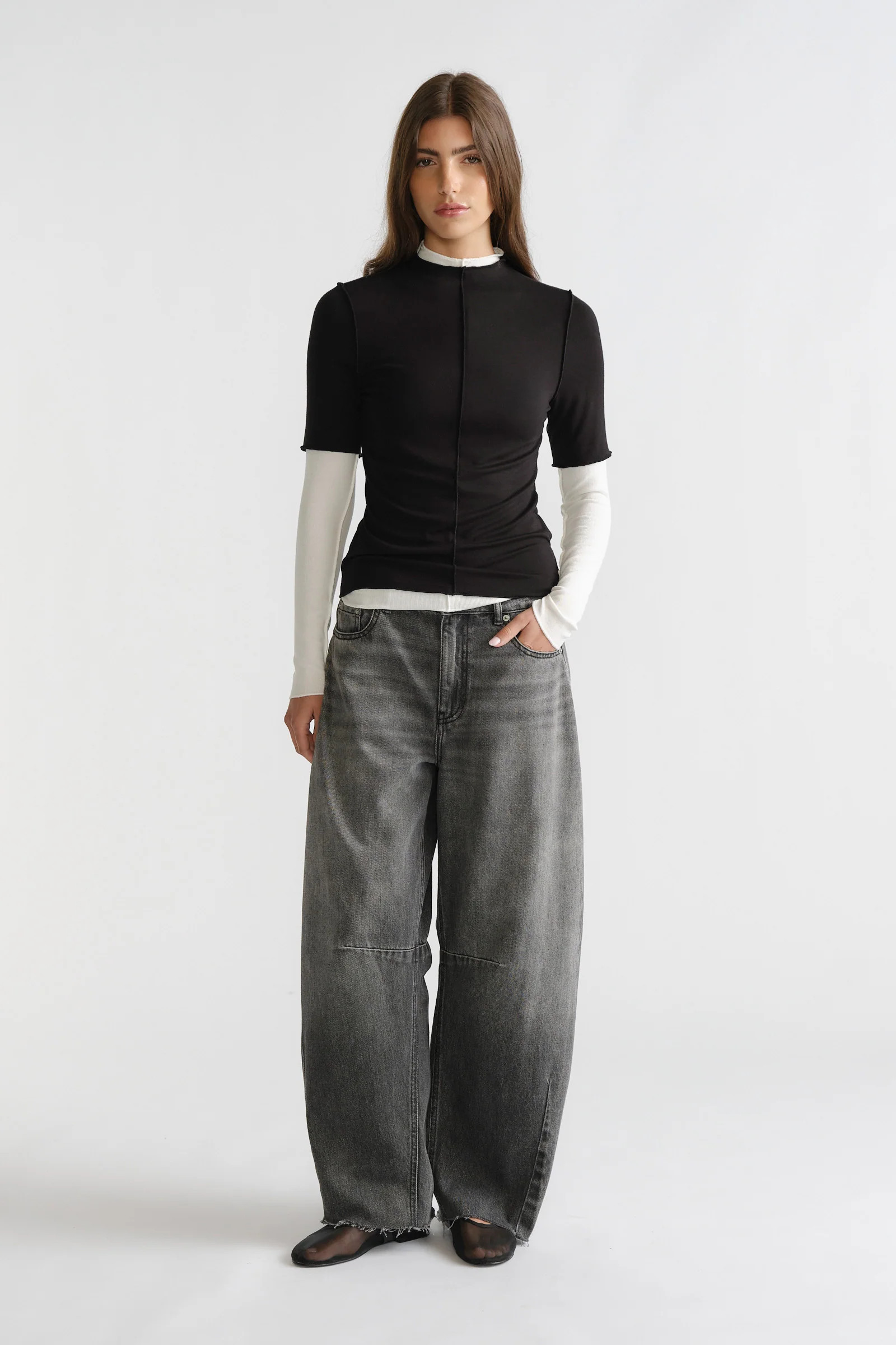 D-Luxe Horseshoe Jean - Charcoal | DECJUBA