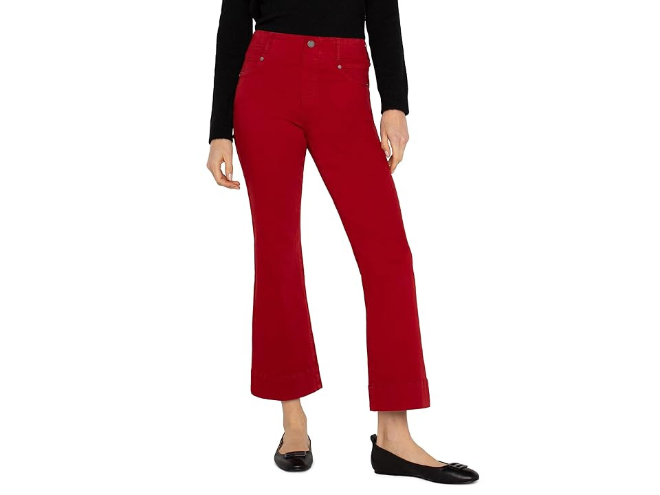 Liverpool Los Angeles Gia Glider Pull On Crop Flare with Wide Hem Silky Soft Performance Denim in Carnelian (Carnelian) Women's Jeans | Zappos