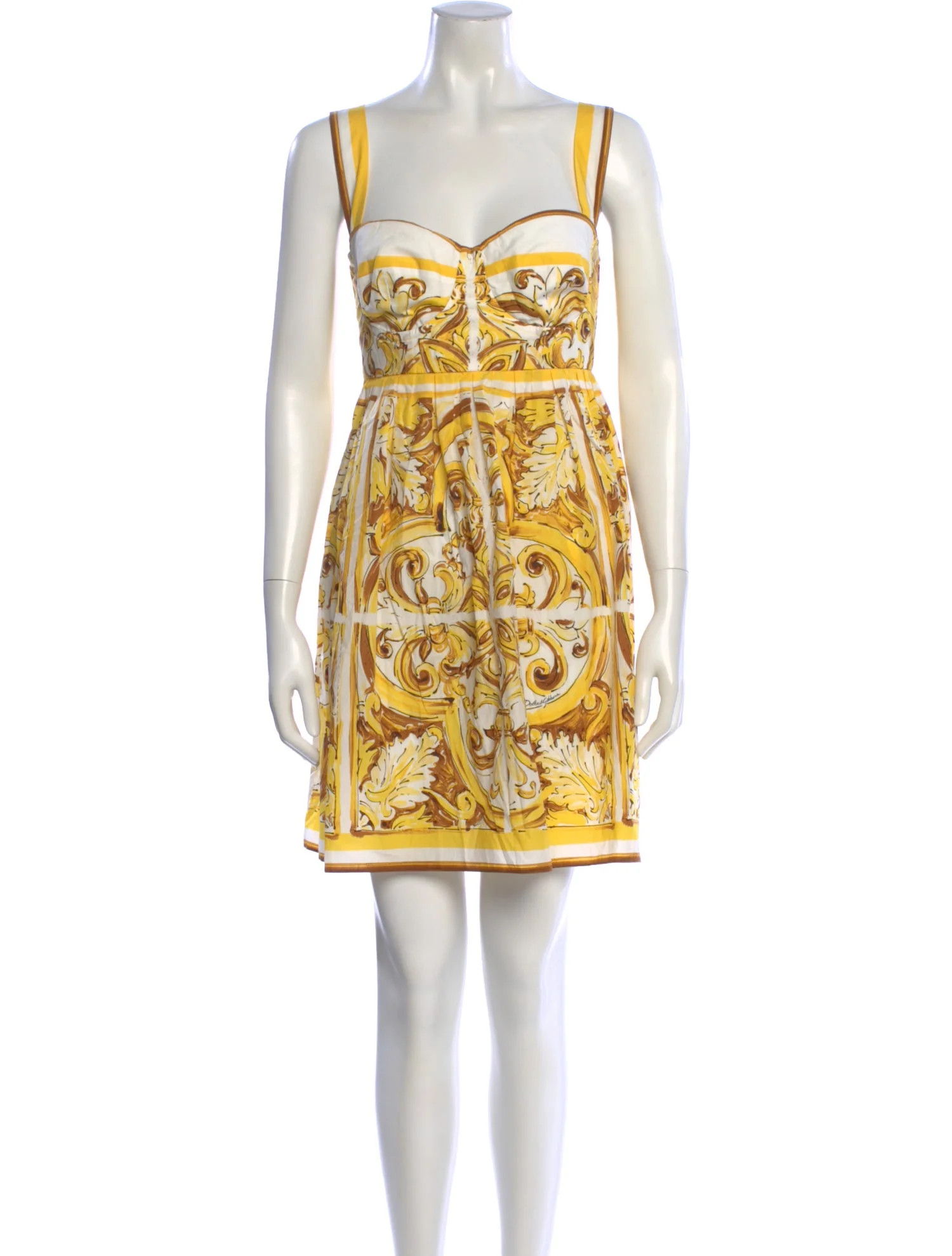 Dolce & Gabbana Printed Mini Dress w/ Tags - Yellow Dresses, Clothing - DAG569395 | The RealReal | The RealReal