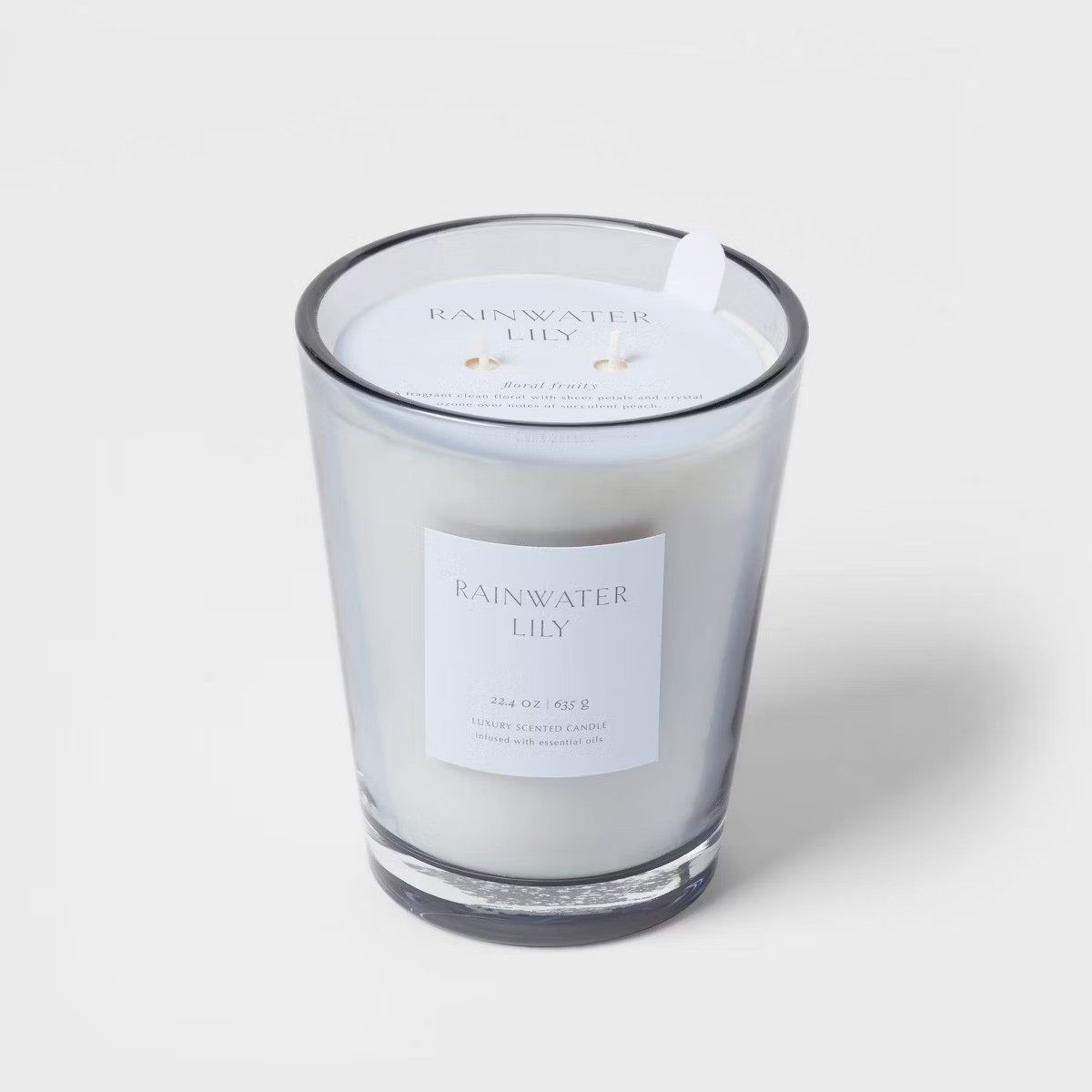 Colored Vase Glass with Dustcover Rainwater Lily Candle Gray - Threshold™ | Target