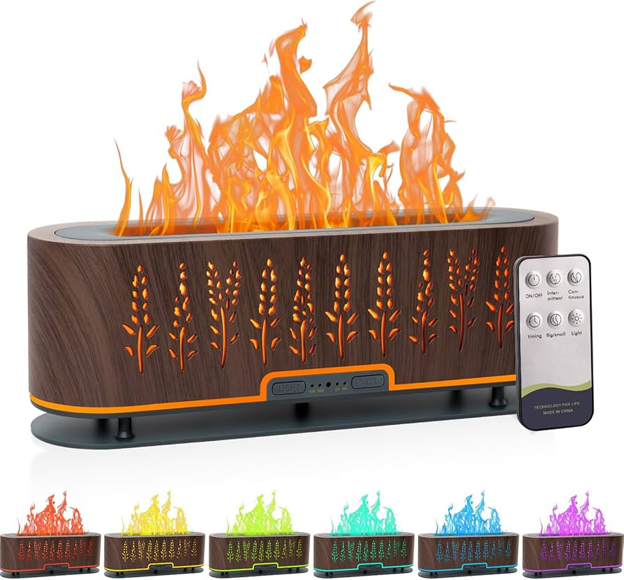 Essential Oil Diffusers, Flame Air Diffuser, 200ml Aromatherapy Diffuser with 2 Mist Mode 4 Timer... | Amazon (US)