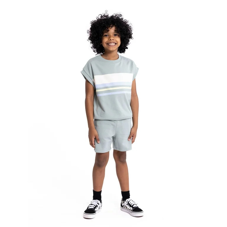Wonder Nation Toddler Boys Summer Knit Top and Shorts Set, 2-Piece, Sizes 12M-5T | Walmart (US)