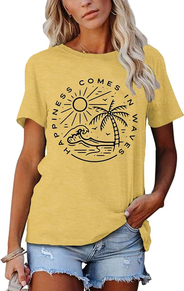 Hawaiian Flower Shirt for Women : Aloha Shirt Hibiscus Flower Graphic Shirt Hawaii Trip Shirt Sum... | Amazon (US)