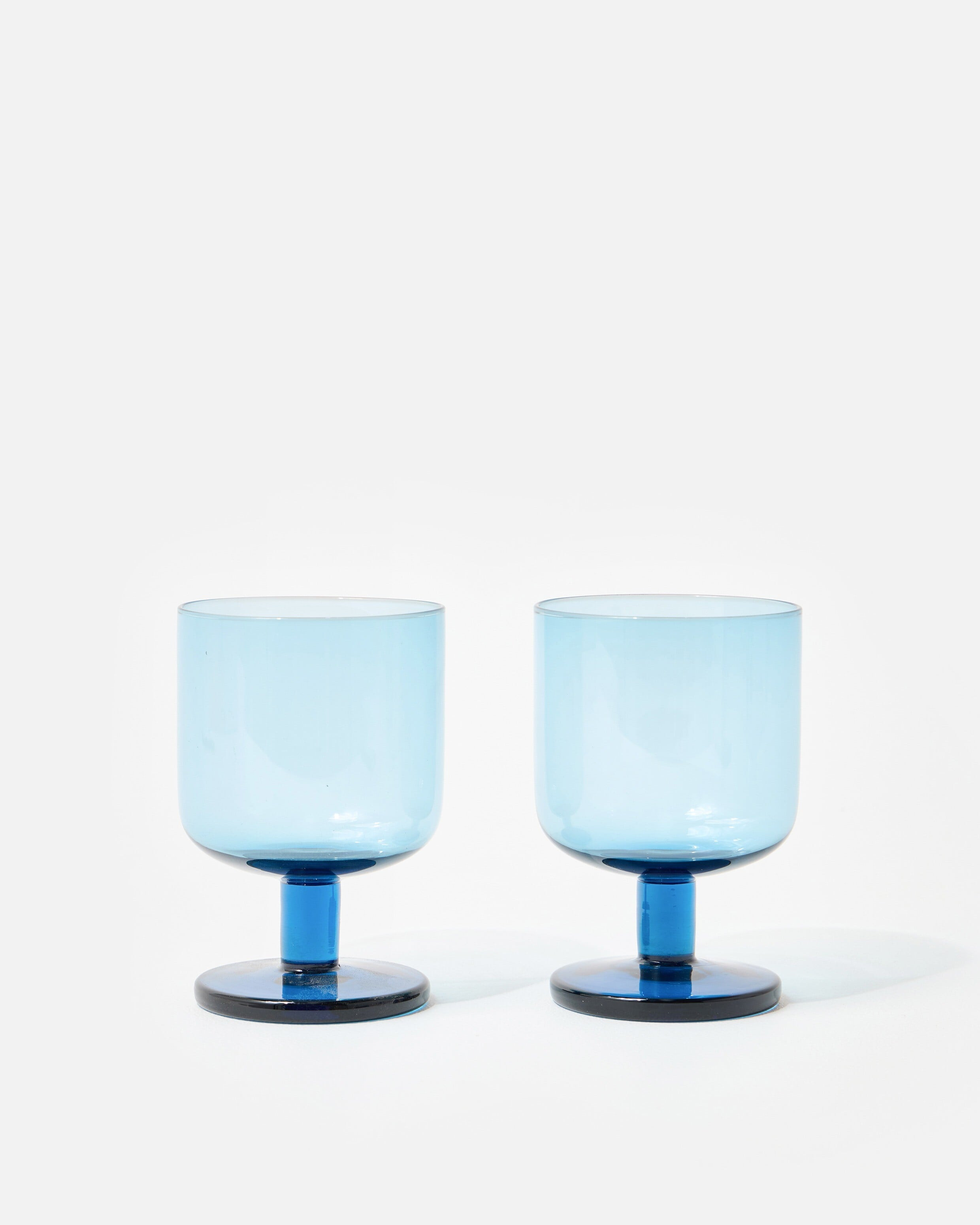 Mari Blue Wine Glasses Set of Two | Oliver Bonas | Oliver Bonas (Global)