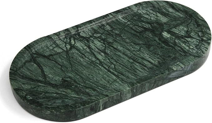 Genuine Real Natural Marble Tray for Bathroom, Luxury Indian Green Stone Vanity Tray, Decorative ... | Amazon (US)