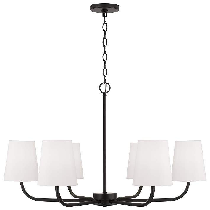 Capital Lighting Brody 34 1/2" Wide Matte Black 6-Light Chandelier | Lamps Plus