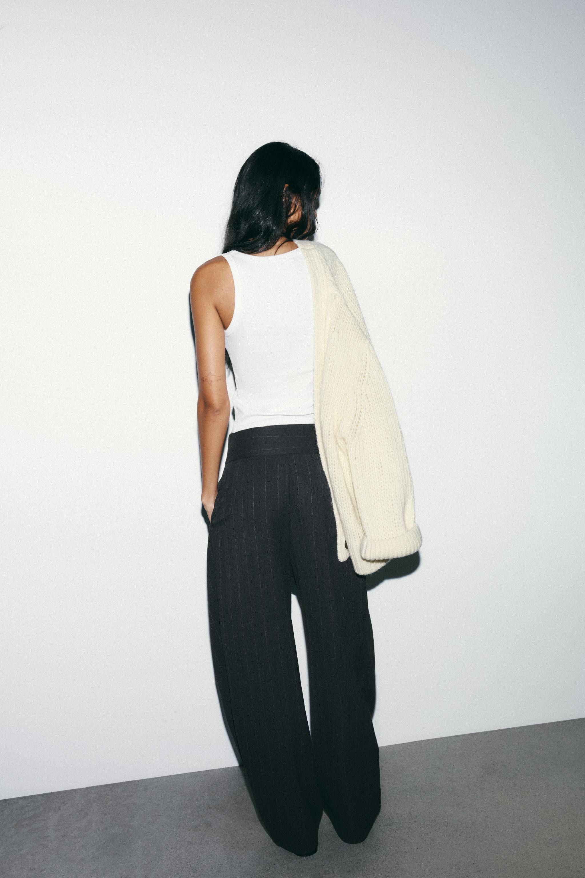 PLEATED STRIPED BALLOON PANTS | Zara US