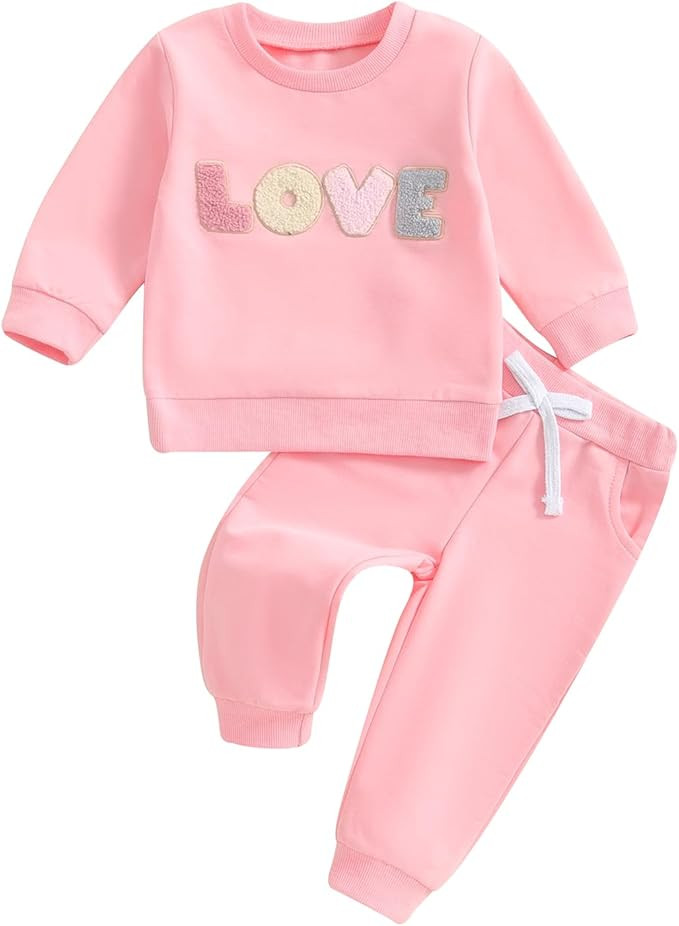 Baby Girl Easter Outfit Easter Bunny Long Sleeve Crewneck Sweatshirts Pants Toddler Girl Clothes ... | Amazon (US)