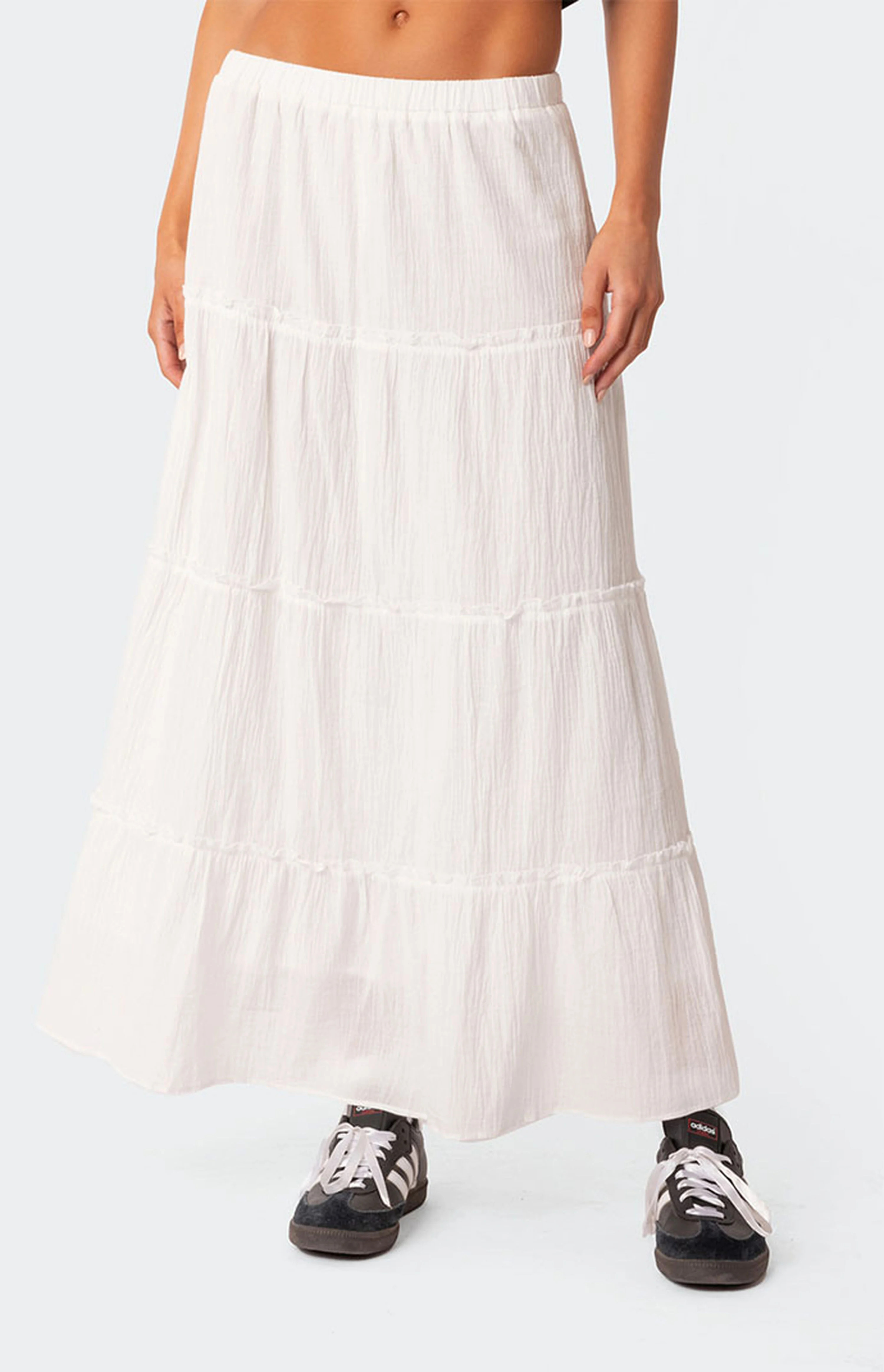 Edikted Charlotte Tiered Maxi Skirt | PacSun