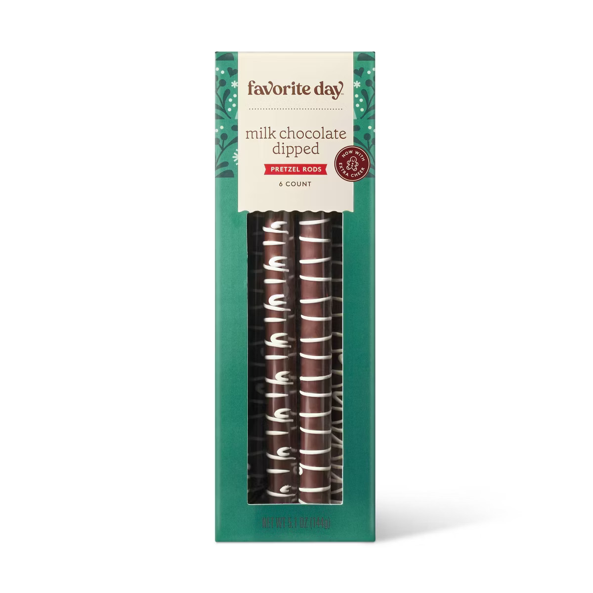 Christmas Milk Chocolate Dipped Pretzel Rods - 5.1oz /6ct - Favorite Day™ | Target