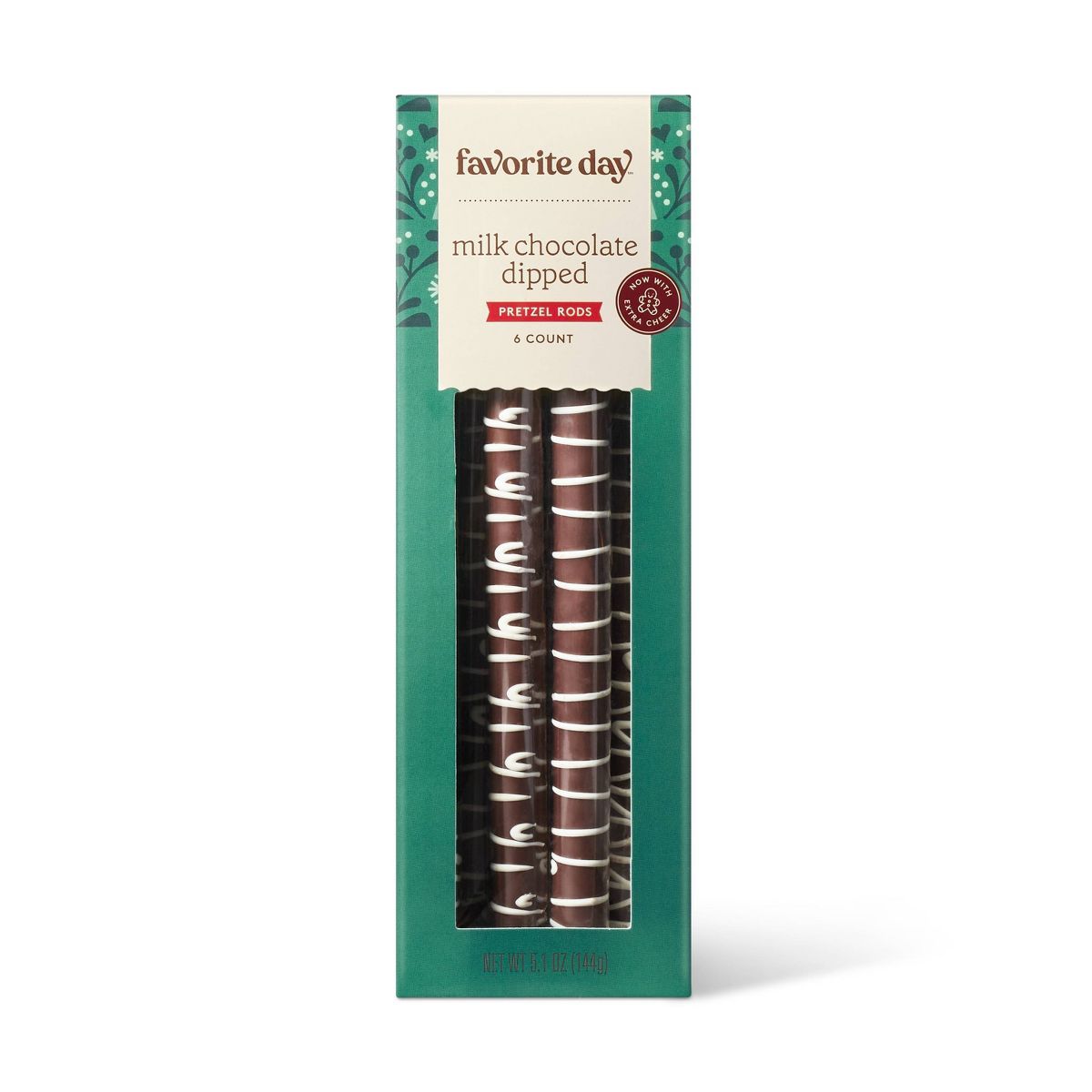 Holiday Milk Chocolate Dipped Pretzel Rods - 5.1oz /6ct - Favorite Day™ | Target