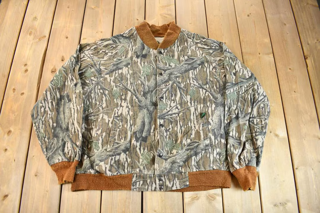 Vintage 1980s Mossy Oak Camo Light Jacket / Made In USA / 90s / Hunting Jacket / Outdoorsman / Si... | Etsy (US)