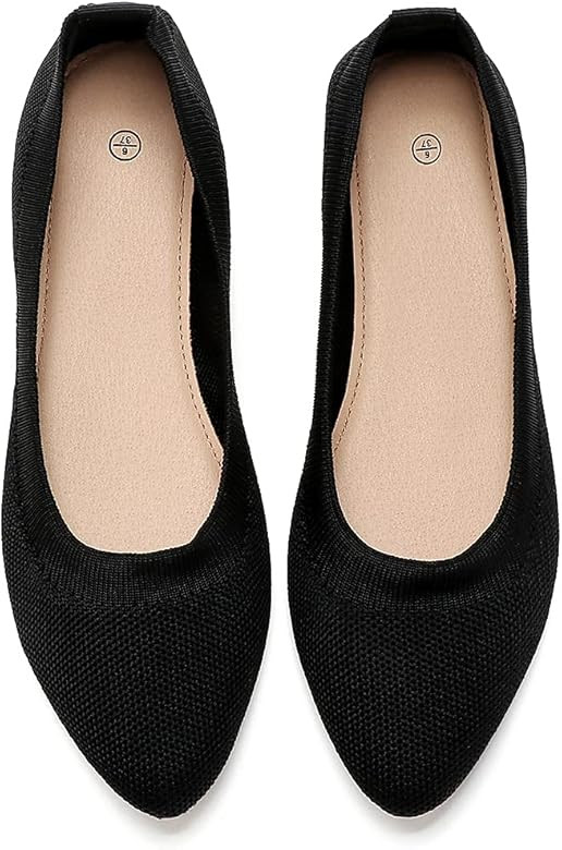 Shupua Women's Flats Black Flats Shoes Pointed Toe Ballet Flats Comfortable Bow Girls Flats Dress... | Amazon (US)