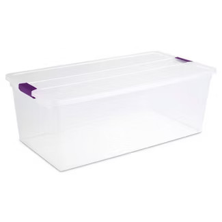 Sterilite 110qt Clear View Storage Bin with Latch Purple | Target