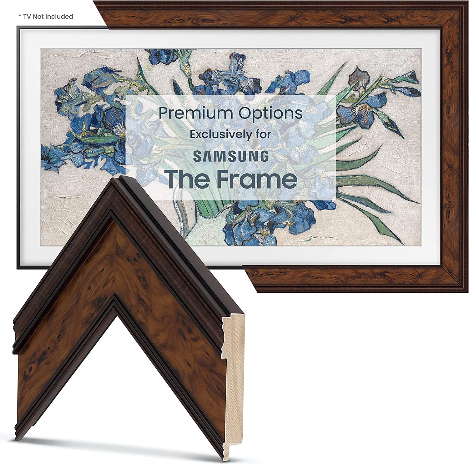 Deco TV Frames - Burlwood Smart Frame Compatible ONLY with Samsung The Frame TV (65", Fits 2021-2... | Amazon (US)