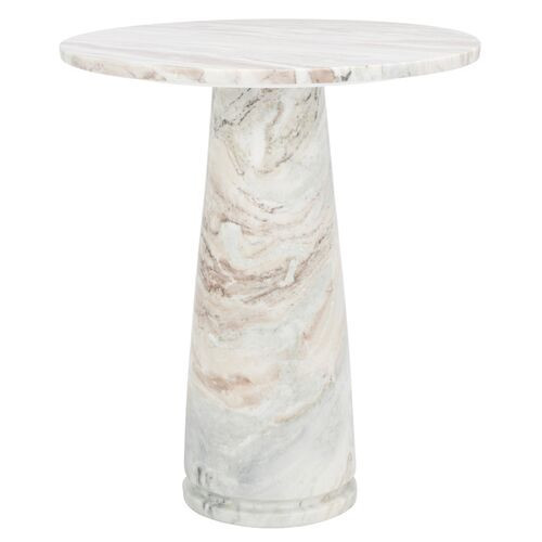 Kedra Tall Marble Accent Table - Multi - 23.5Hx20.5Wx20.5D in | One Kings Lane