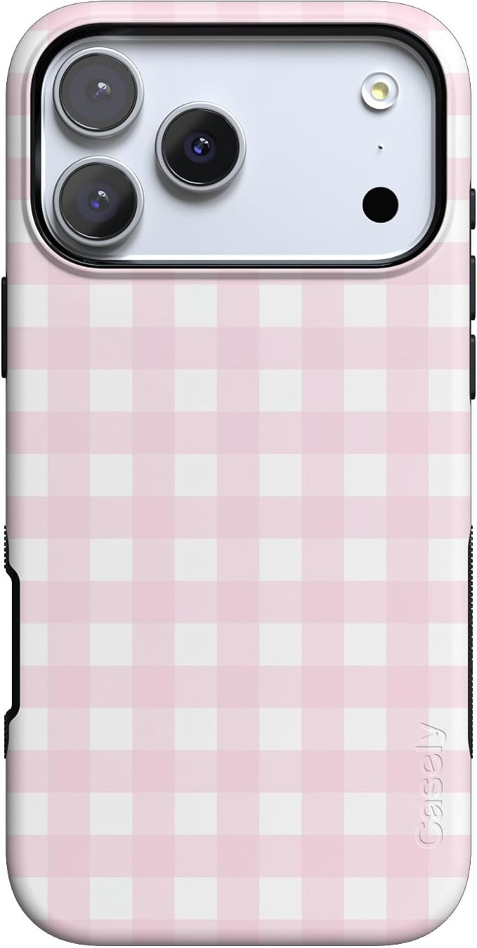 Casely iPhone 17 Pro Max Case | Pink Plaid | Sunday Best | Bold Protective Design | Compatible wi... | Amazon (US)