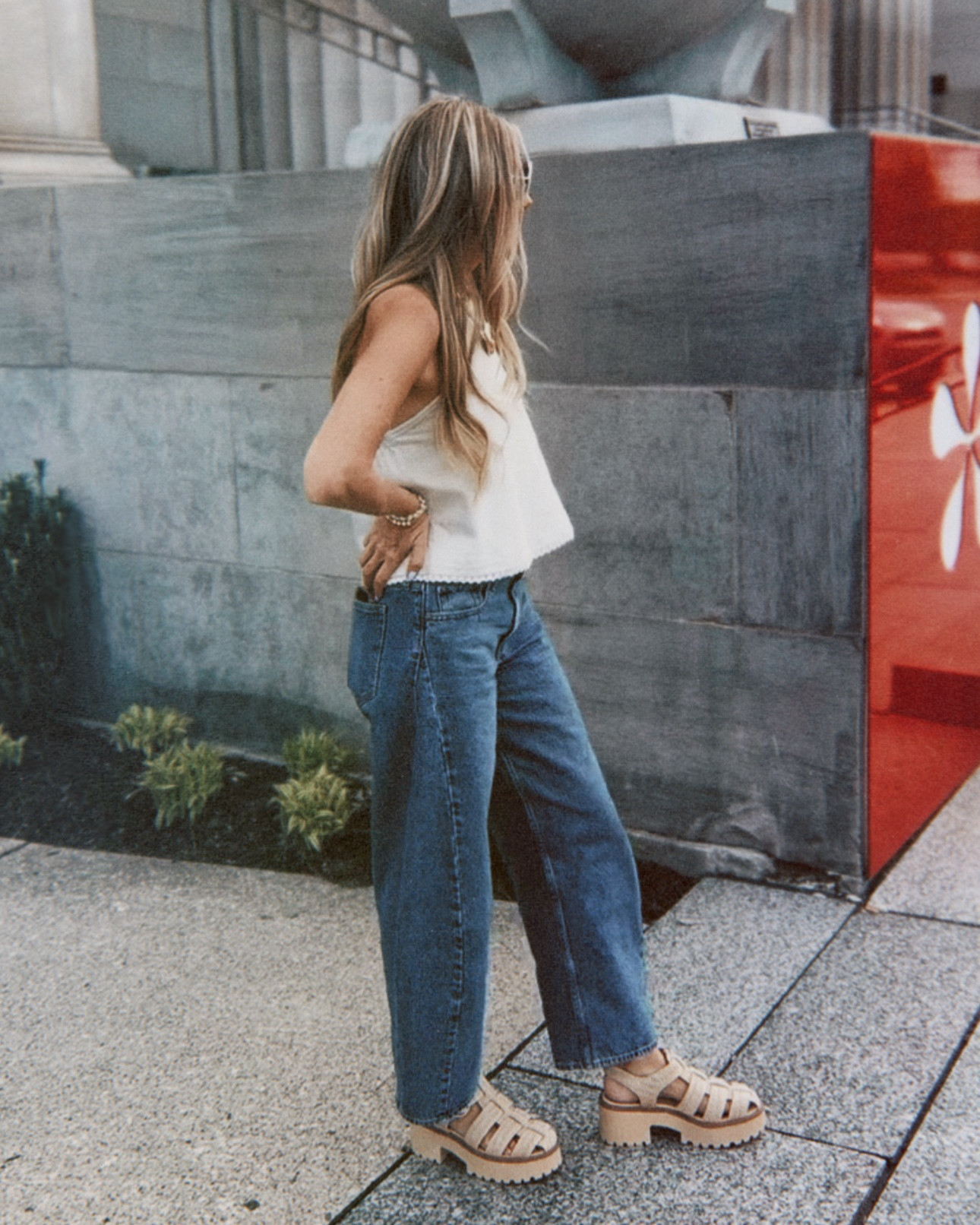 Barrel jeans, fisherman sandals, denim halter top. Cool girl style. Summer outfit. Casual outfit 

#LTKShoeCrush #LTKFindsUnder50 #LTKFindsUnder100