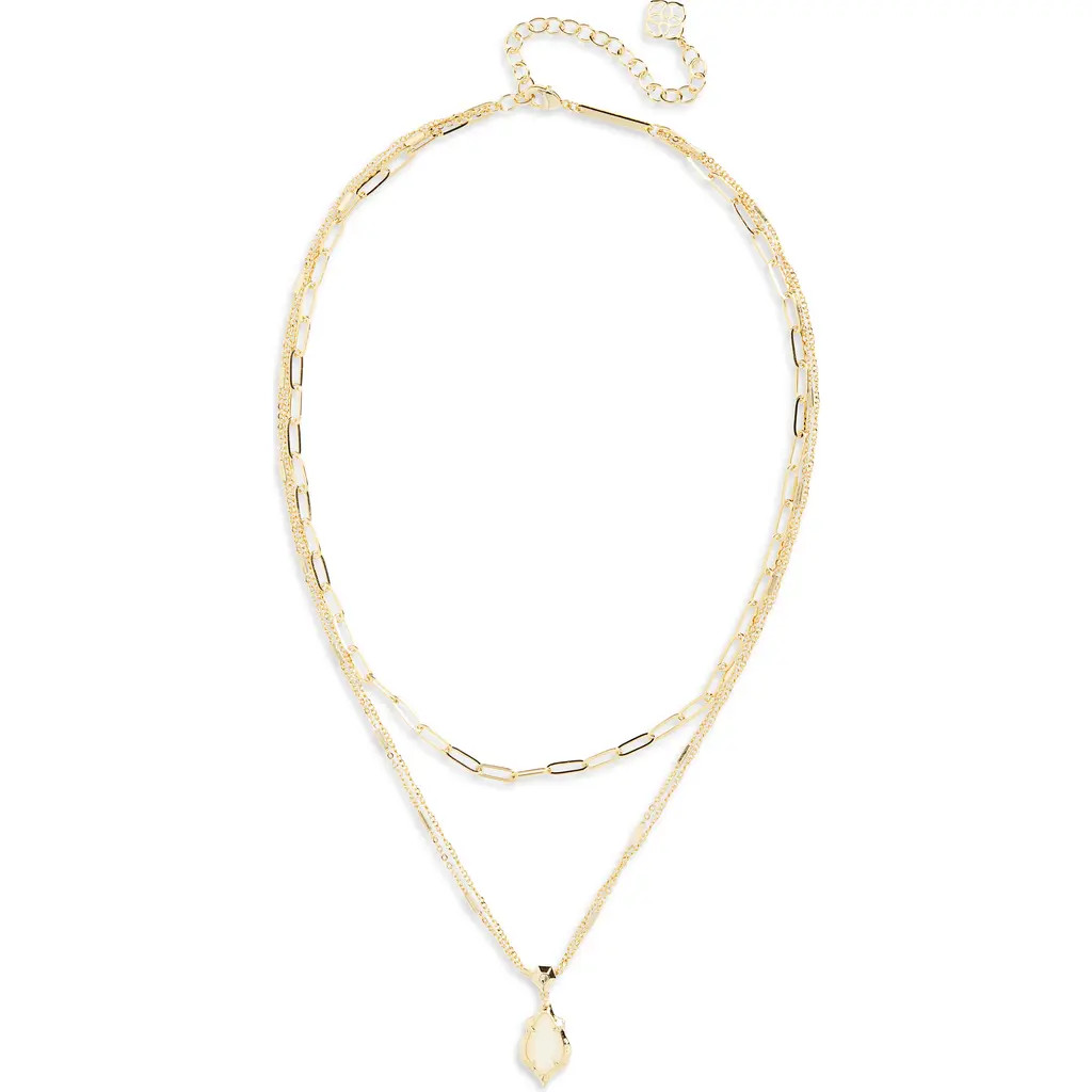 Kendra Scott Adriana Scallop Multistrand Necklace in Gold Natural Mother Of Pearl at Nordstrom | Nordstrom