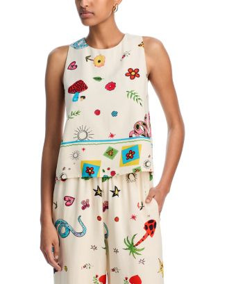 Border Mixed Print Sleeveless Tank Top - Exclusive | Bloomingdale's (US)