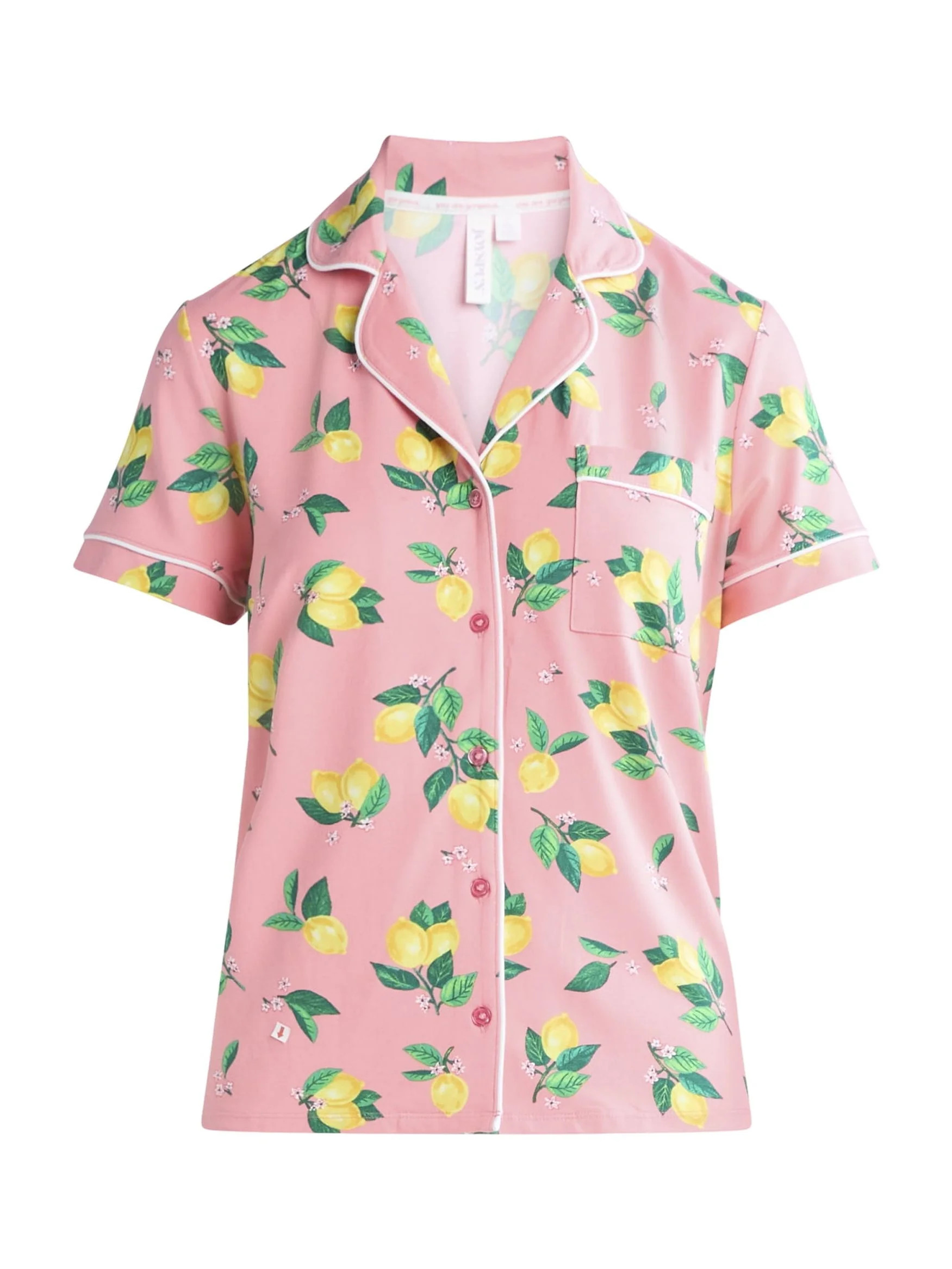 Joyspun Women’s Short Sleeve Knit Notch Collar Top and Shorts Pajama Set, 2-Piece, Sizes XS-3X | Walmart (US)