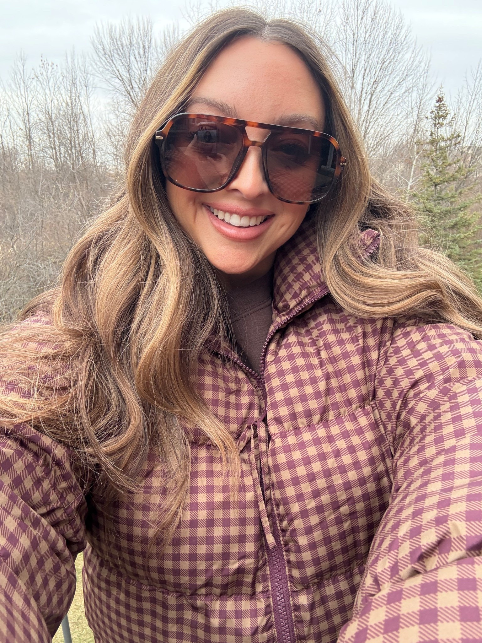 Still in my brown era 🤎 love this gingham puffer jacket! 

#LTKActive #LTKFindsUnder50 #LTKSeasonal