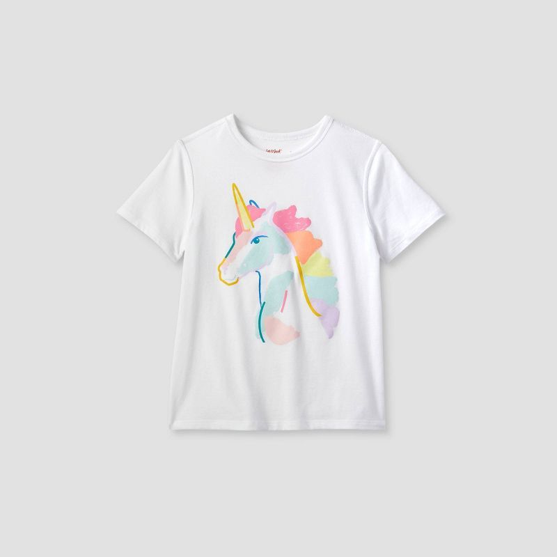 Kids' Adaptive Unicorn Graphic T-Shirt - Cat & Jack™ White | Target