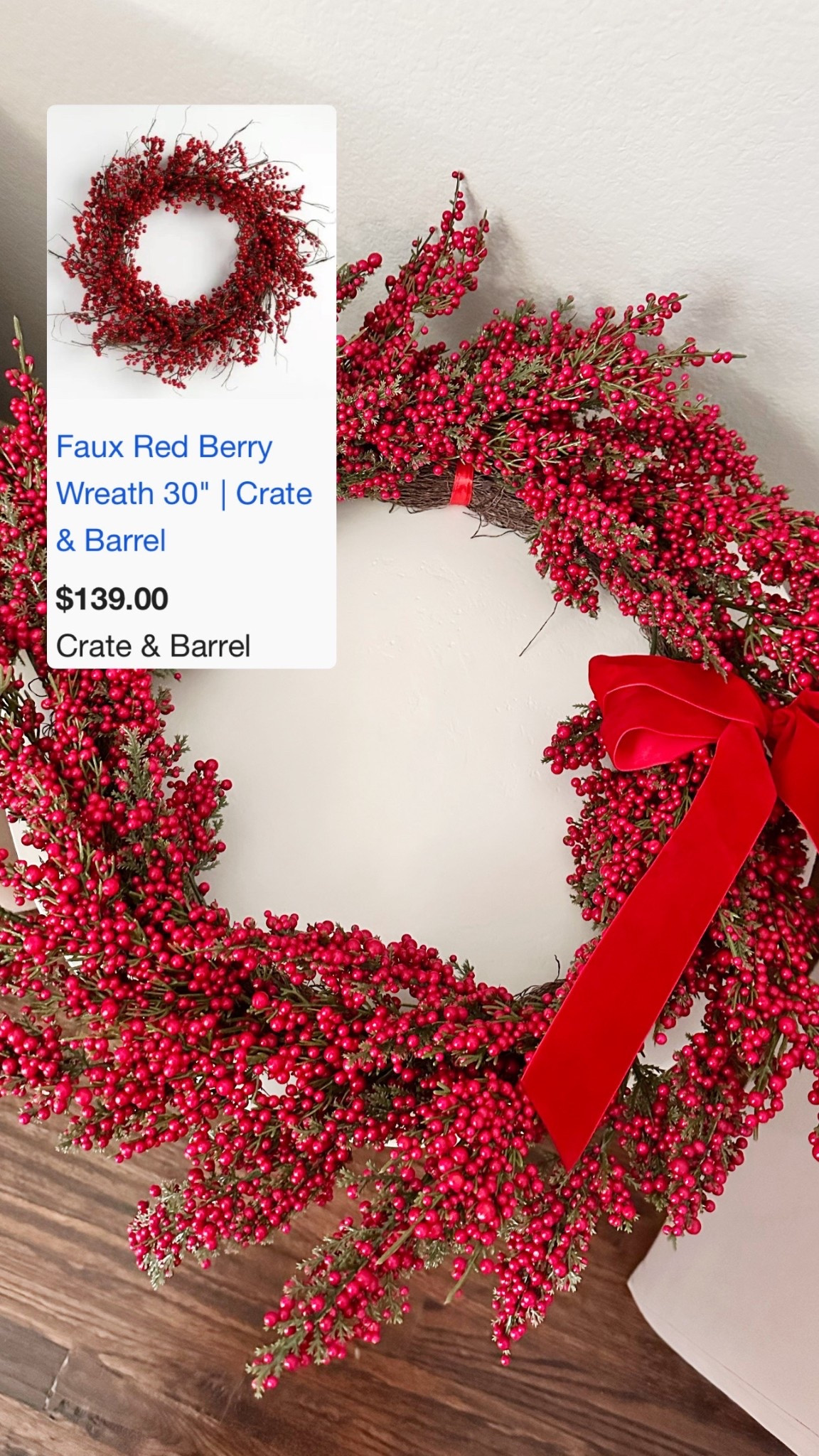 While I realize this isn’t an exact match, it is a great look-for-less berry wreath at a fraction of the cost! 

#LTKHoliday #LTKSeasonal #LTKHome