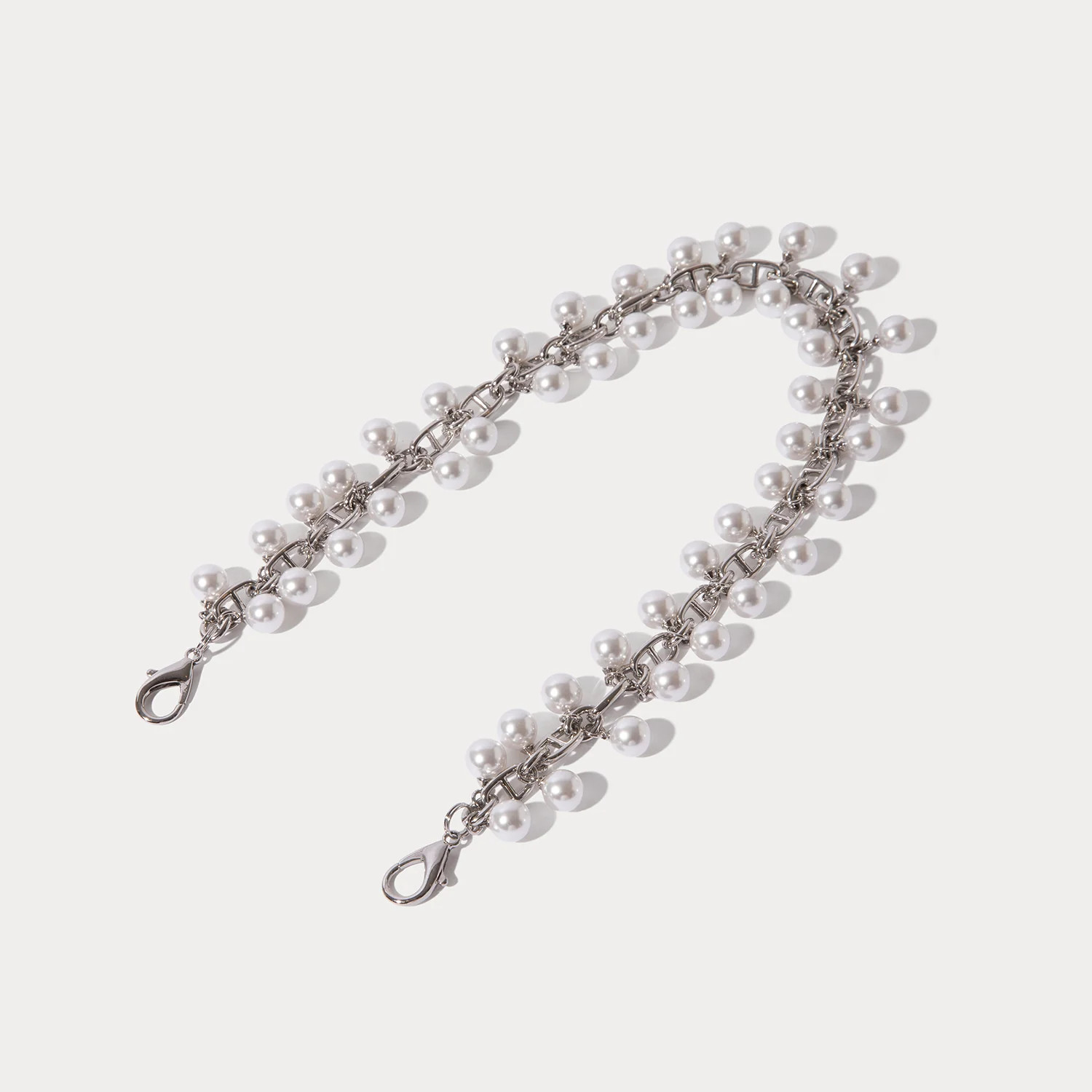 Emelia Wristlet Strap - Pearl Silver/Silver | Bandolier
