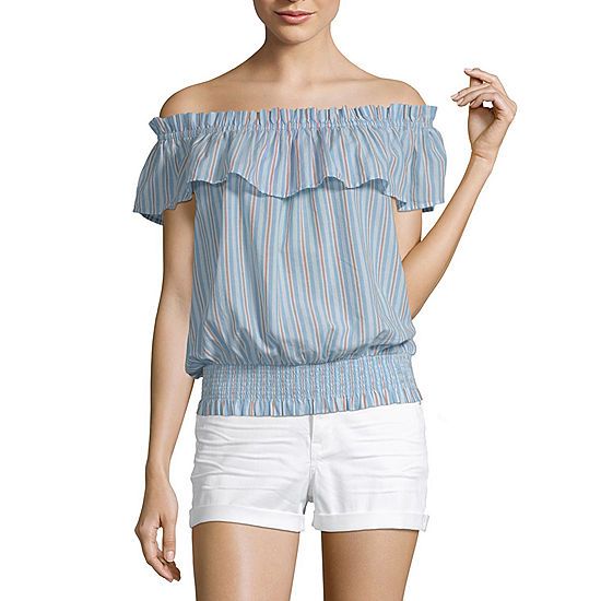 a.n.a Womens Off the Shoulder Short Sleeve Blouse | JCPenney