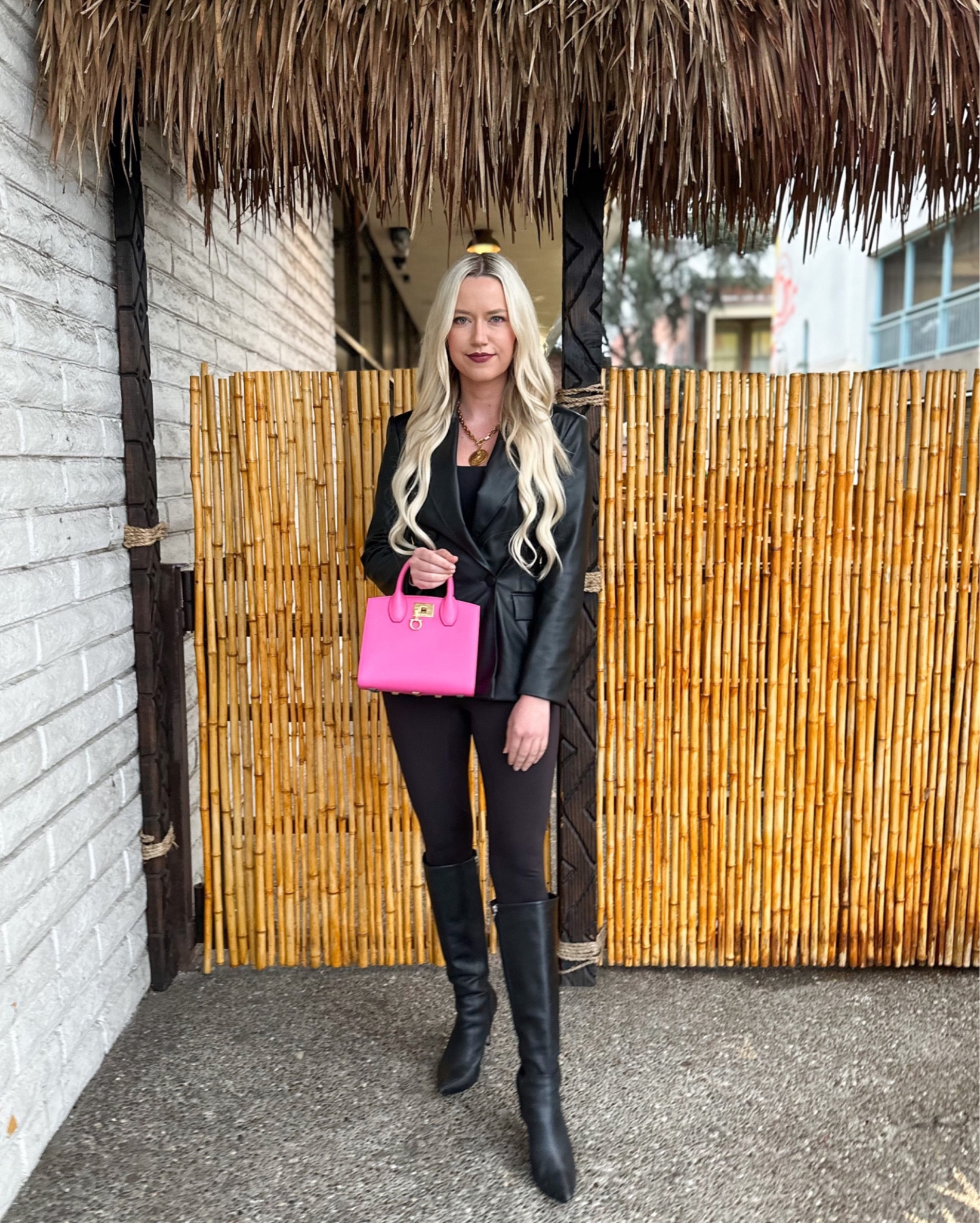 Blazer is from Zara, linking dupes below!

Leggings: Black, 4
Boots: 9.5

Vegan Leather Blazer | Faux Leather Blazer | Preppy | Edgy

#LTKSeasonal