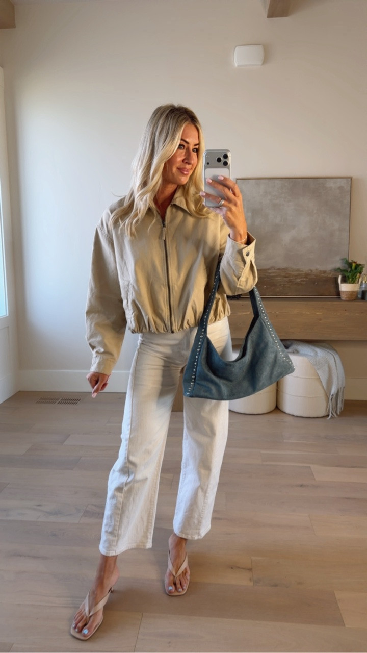 Khaki jacket that’s so so cute 
Mother denim 
Suede handbag 
Kitten heels 
Target sale 
Fall Fashion 
Mom style

#LTKootd #LTKSaleAlert #LTKSeasonal