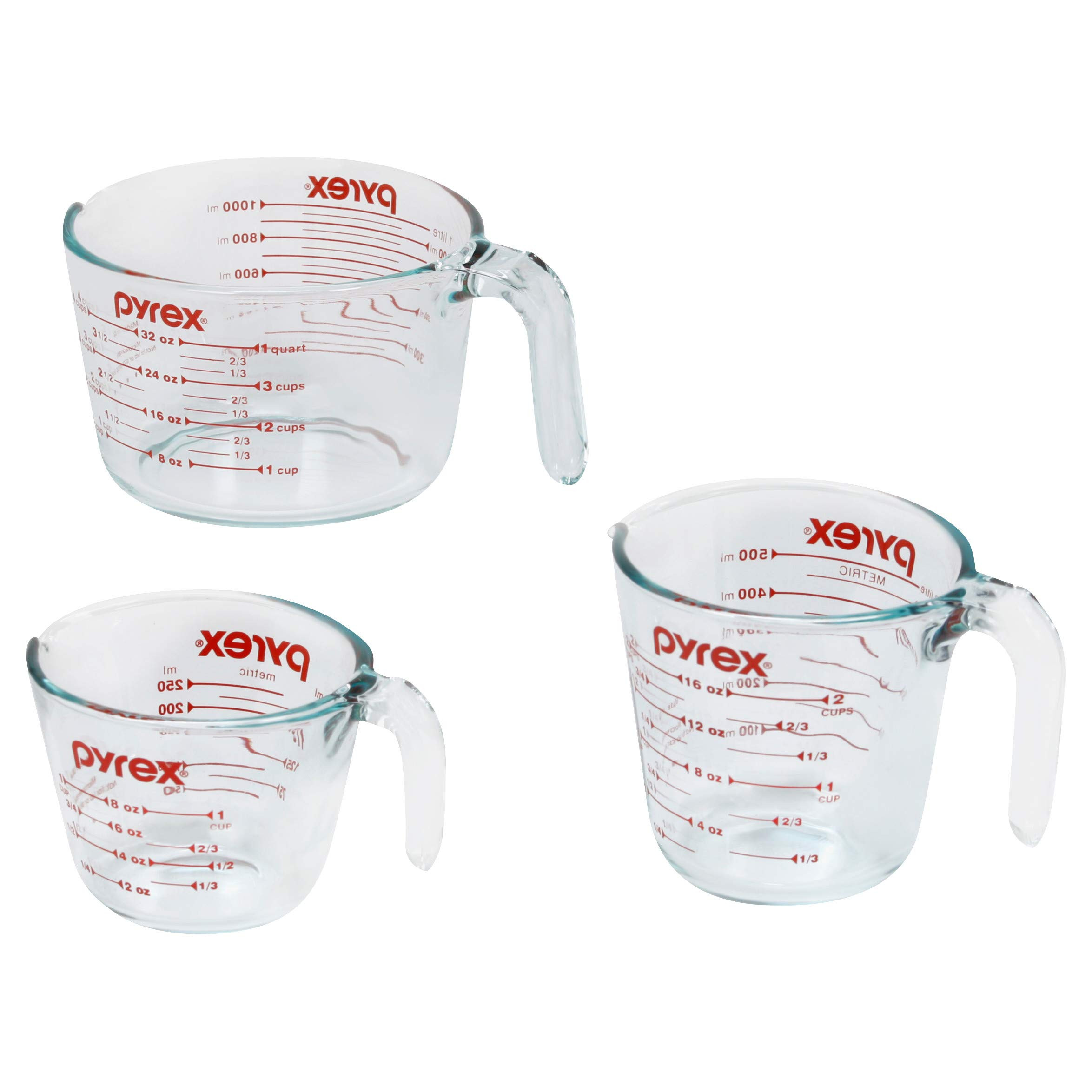 Pyrex Essentials (3-Pack) Glass Measuring Cups Set, (1, 2 & 4 Cup) Measuring Cups For Prepping, B... | Amazon (US)