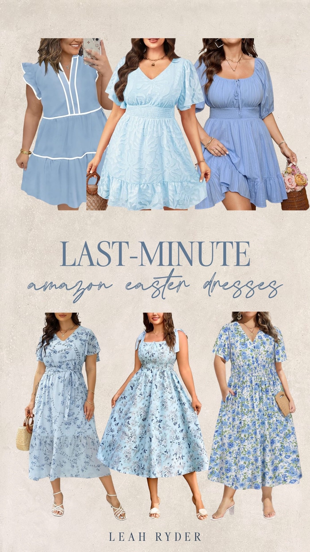 If you’re still looking for an Easter dress, these are such good last-minute finds… and the blue tones are just so pretty for spring. I love how each one has those soft, feminine details like smocking, flowy skirts, and subtle prints that feel extra special. They’re the kind of dresses you can throw on and instantly feel put together without overthinking it. Just add simple sandals or heels and you’re ready for brunch, church, or anything you have planned.

#LTKPlusSize