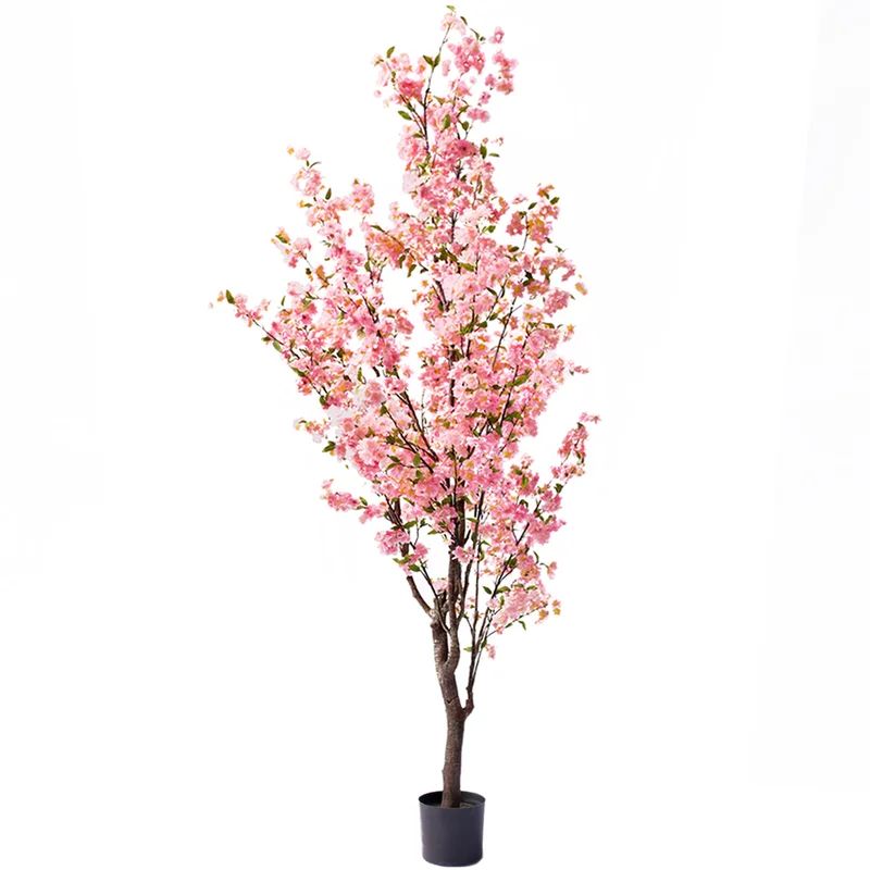 102” Artificial Cherry Blossom Tree in Pot | Wayfair North America