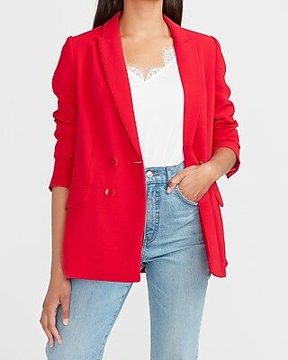 Double Breasted Boyfriend Blazer | Express