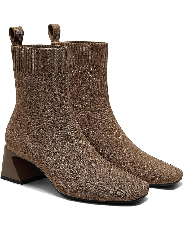 VIVAIA Regina Pro Booties for Women, Comfort Block Heel Ankle Boots, Square Toe Slip-on Water Rep... | Amazon (US)