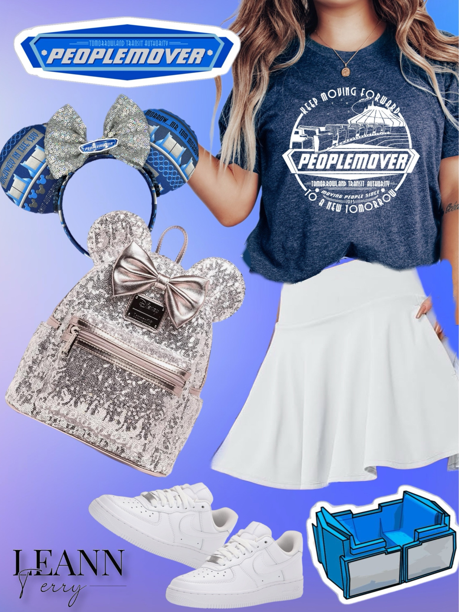 Channeling futuristic vibes with my People Mover inspired look! 🚀💫 #TomorrowlandChic #PeopleMoverStyle #DisneyBounding #MagicKingdomFashion