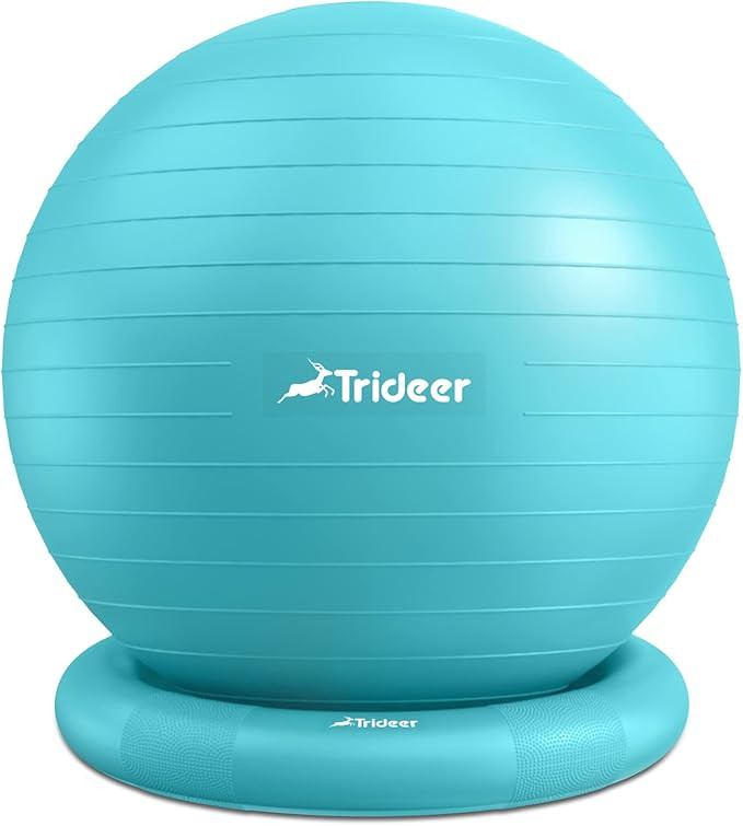 Trideer Ball Chair Yoga Ball Chair Exercise Ball Chair with Base for Home Office Desk, Stability ... | Amazon (US)