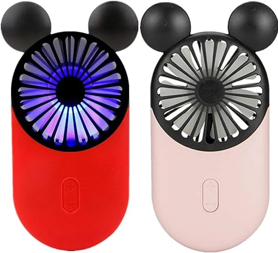 Cute Personal Mini Fan, Handheld & Portable USB Rechargeable Fan with Beautiful LED Light, 3 Adju... | Amazon (US)