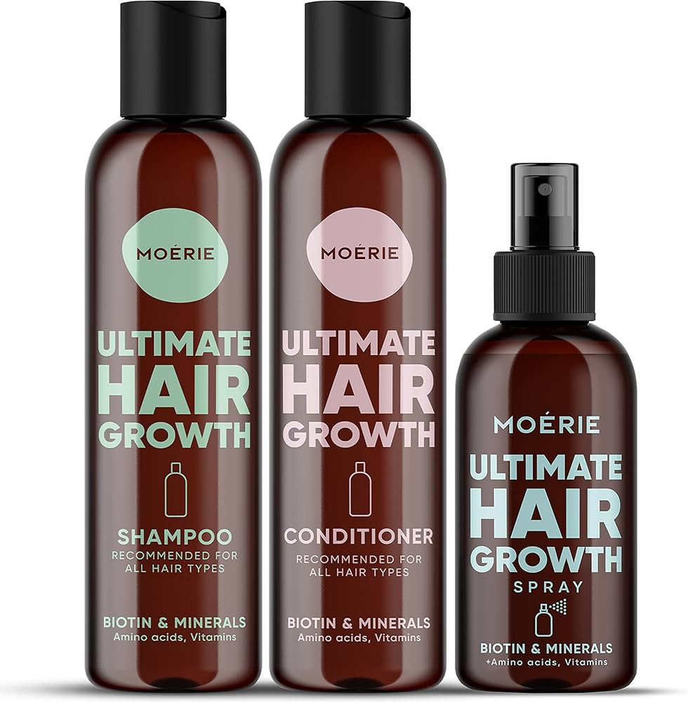 Moerie Mineral Shampoo and Conditioner Plus Hair Growth Spray Set – Ultimate Hair Care Pack –... | Amazon (US)