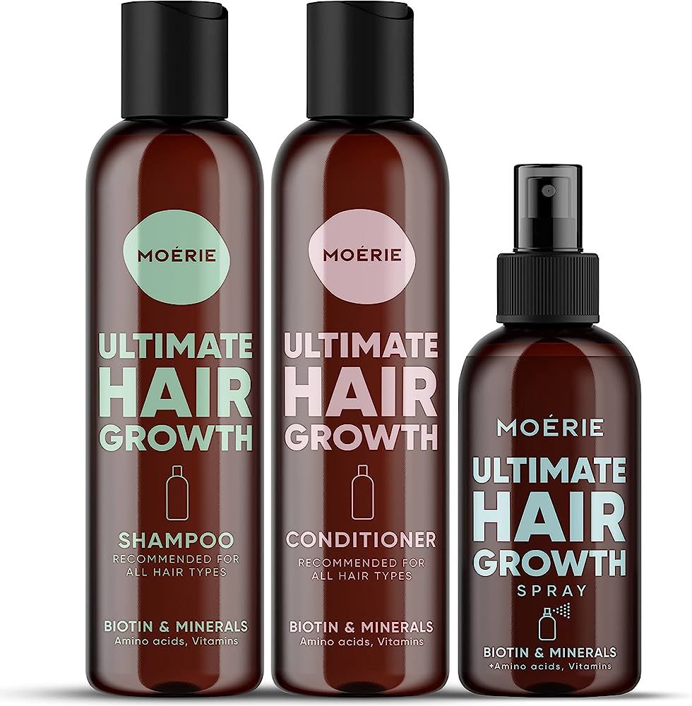 Moerie Mineral Shampoo and Conditioner Plus Hair Growth Spray Set – Ultimate Hair Care Pack –... | Amazon (US)