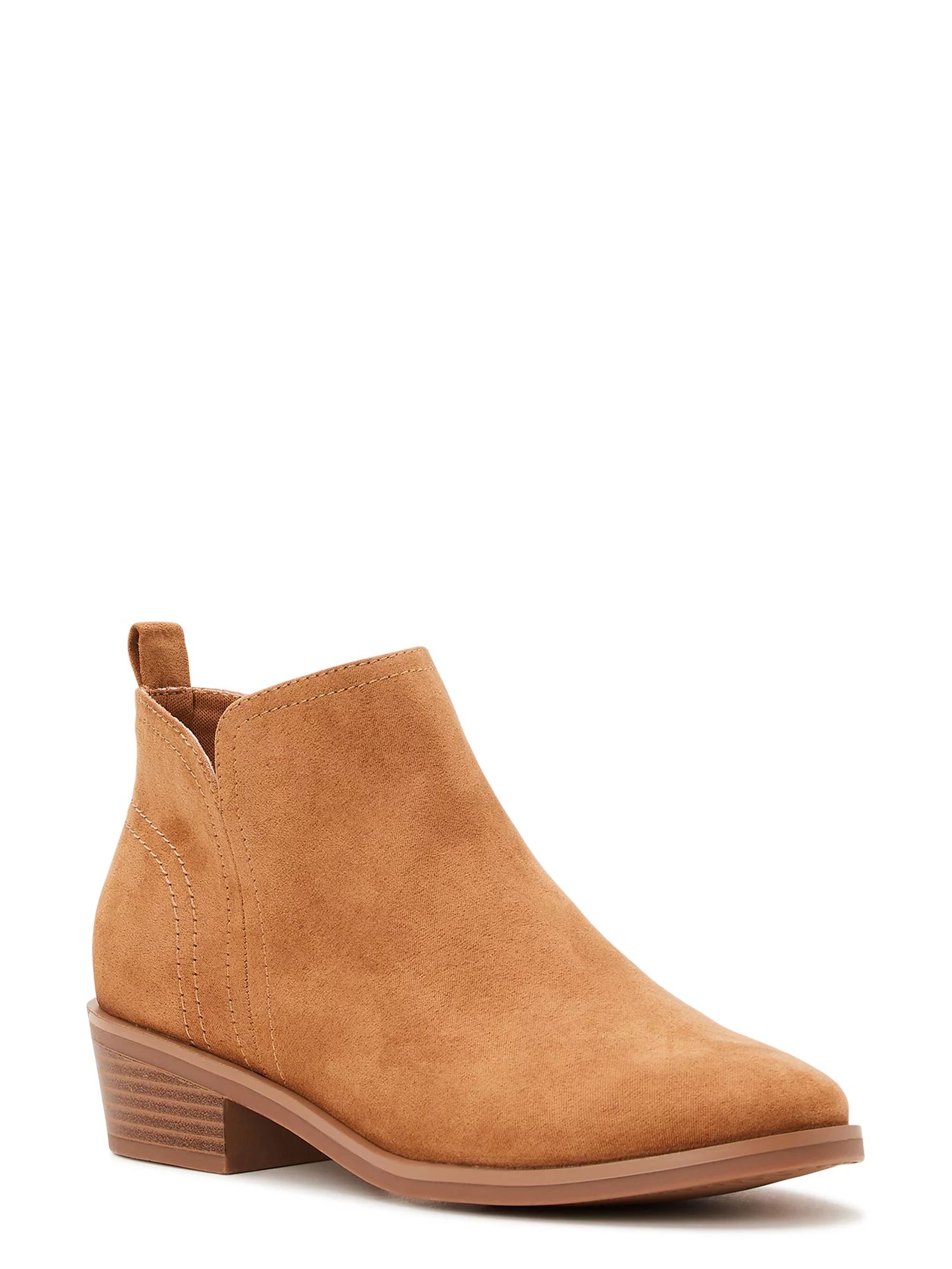 Time and Tru Women's Faux Suede Ankle Boots, Wide Width Available | Walmart (US)