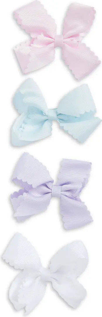 Capelli New York Kids' Assorted 4-Pack Scalloped Bow Clips | Nordstrom | Nordstrom