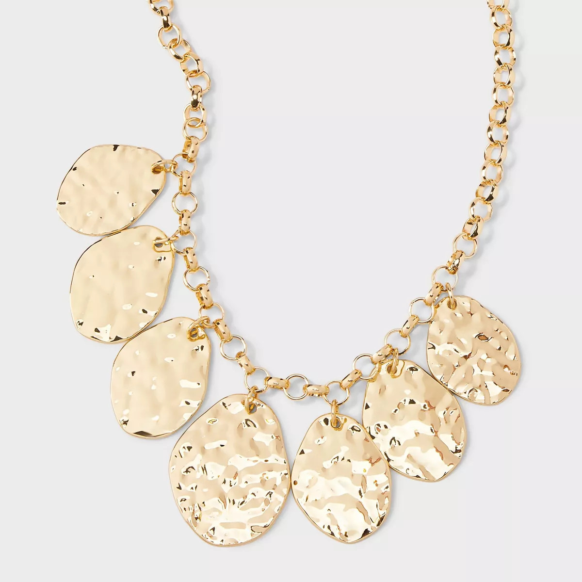 Hammered Drop Statement Necklace - A New Day™ Gold | Target